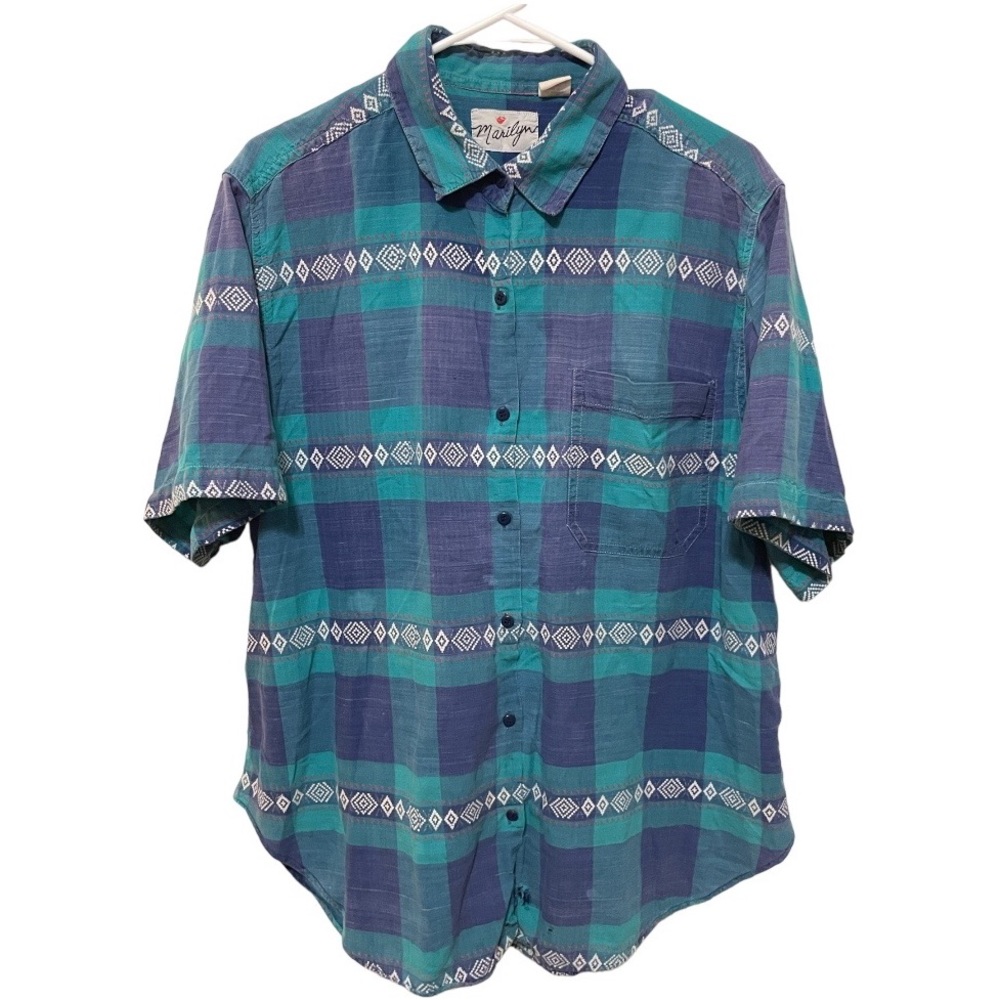 Vintage Aztec western button down shirt